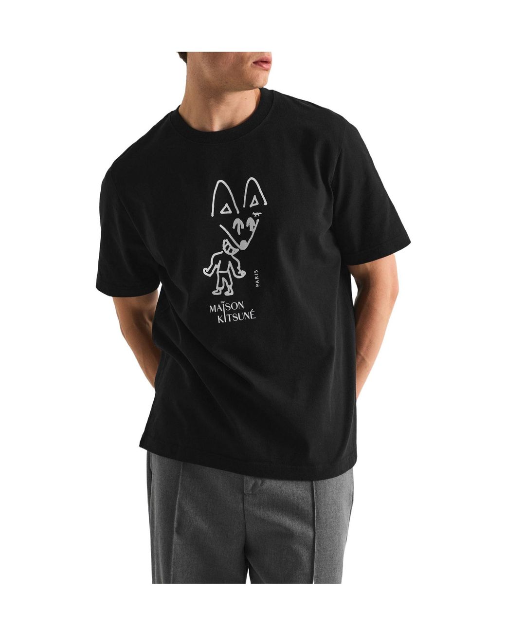 Maison Kitsuné Black Comfort T-Shirt for men
