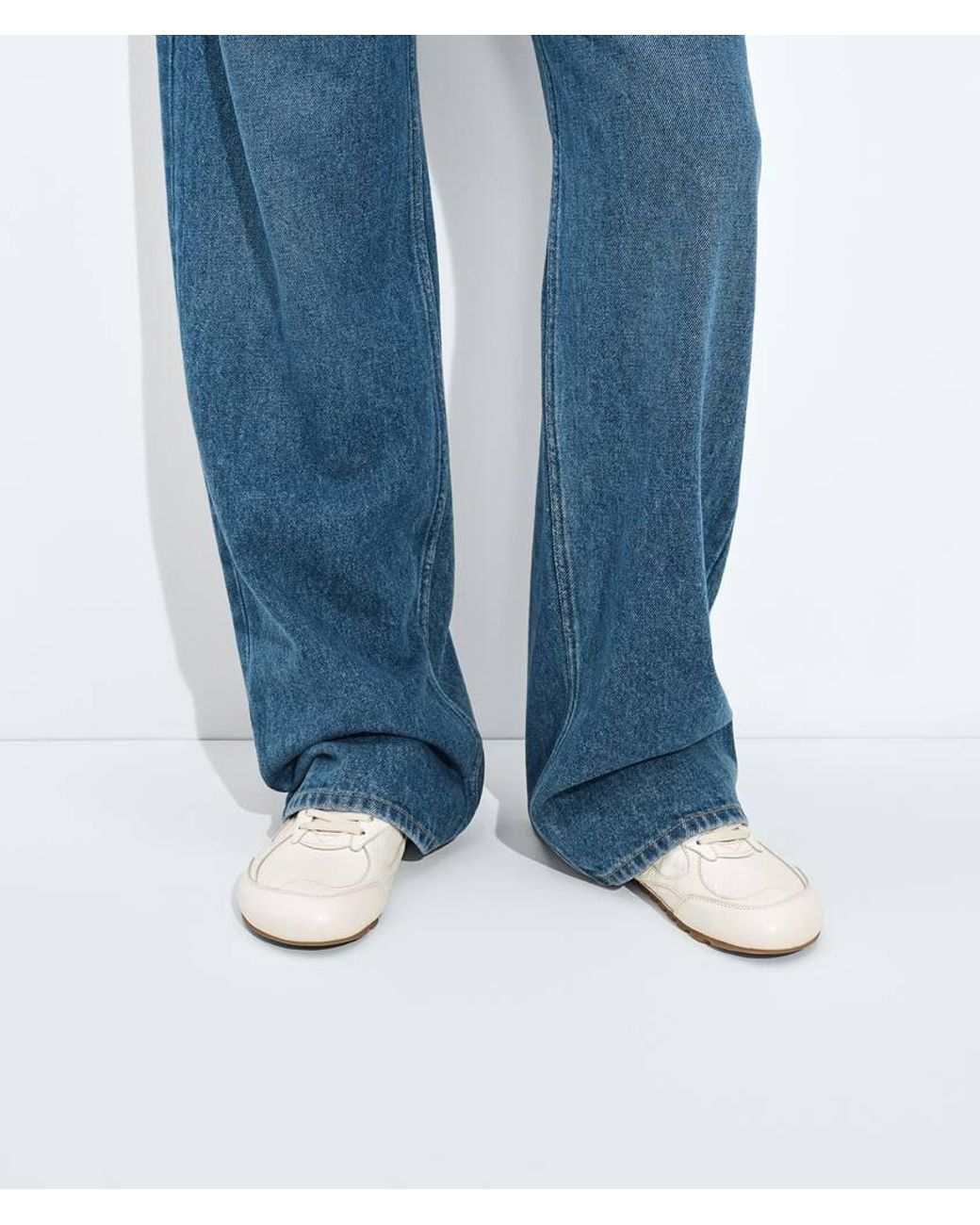 Bottega Veneta White Calf Leather Sneakers