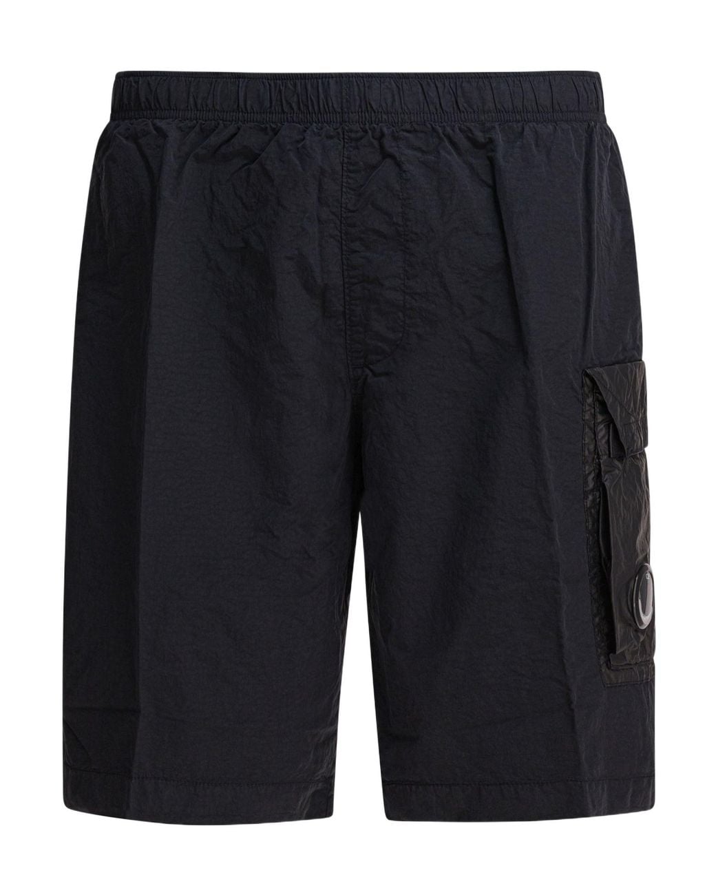 C P Company Blue Logo Plaque Cargo Swim Shorts for men