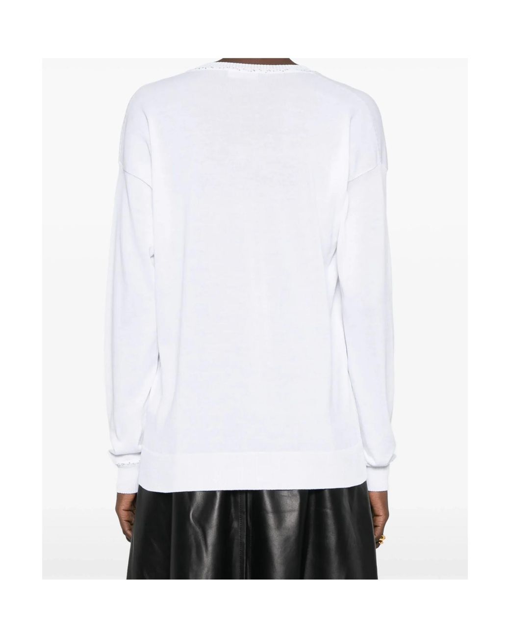 Fabiana Filippi White Long-Sleeved Sweater