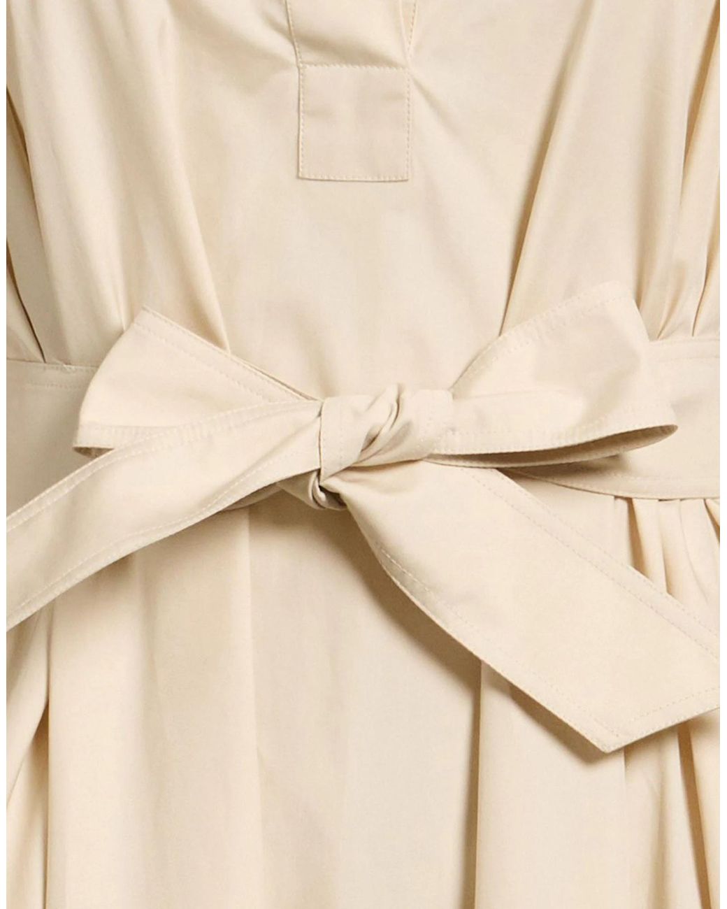 Max Mara Natural Solid Color Long-Sleeve Dress