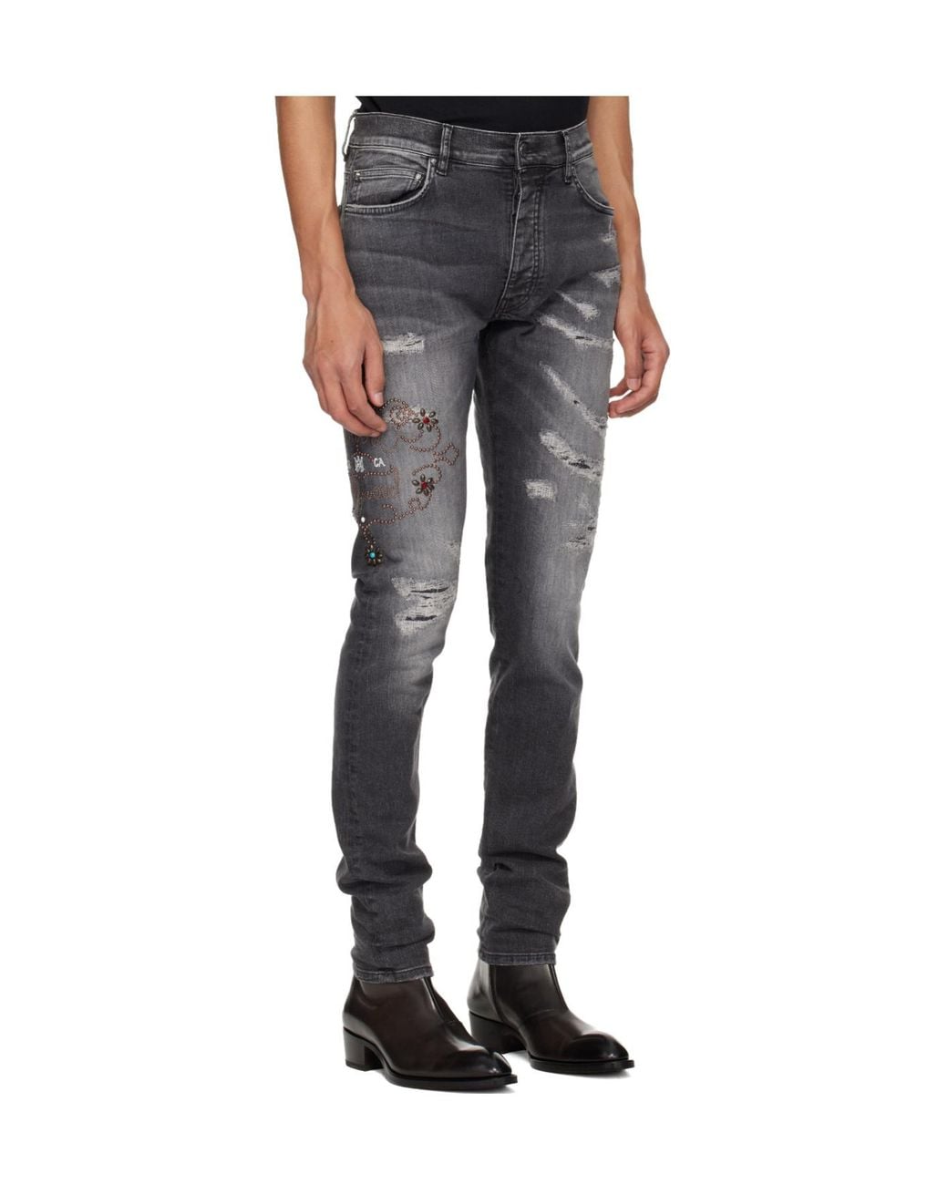 Amiri Blue Hollywood Studded Jeans for men