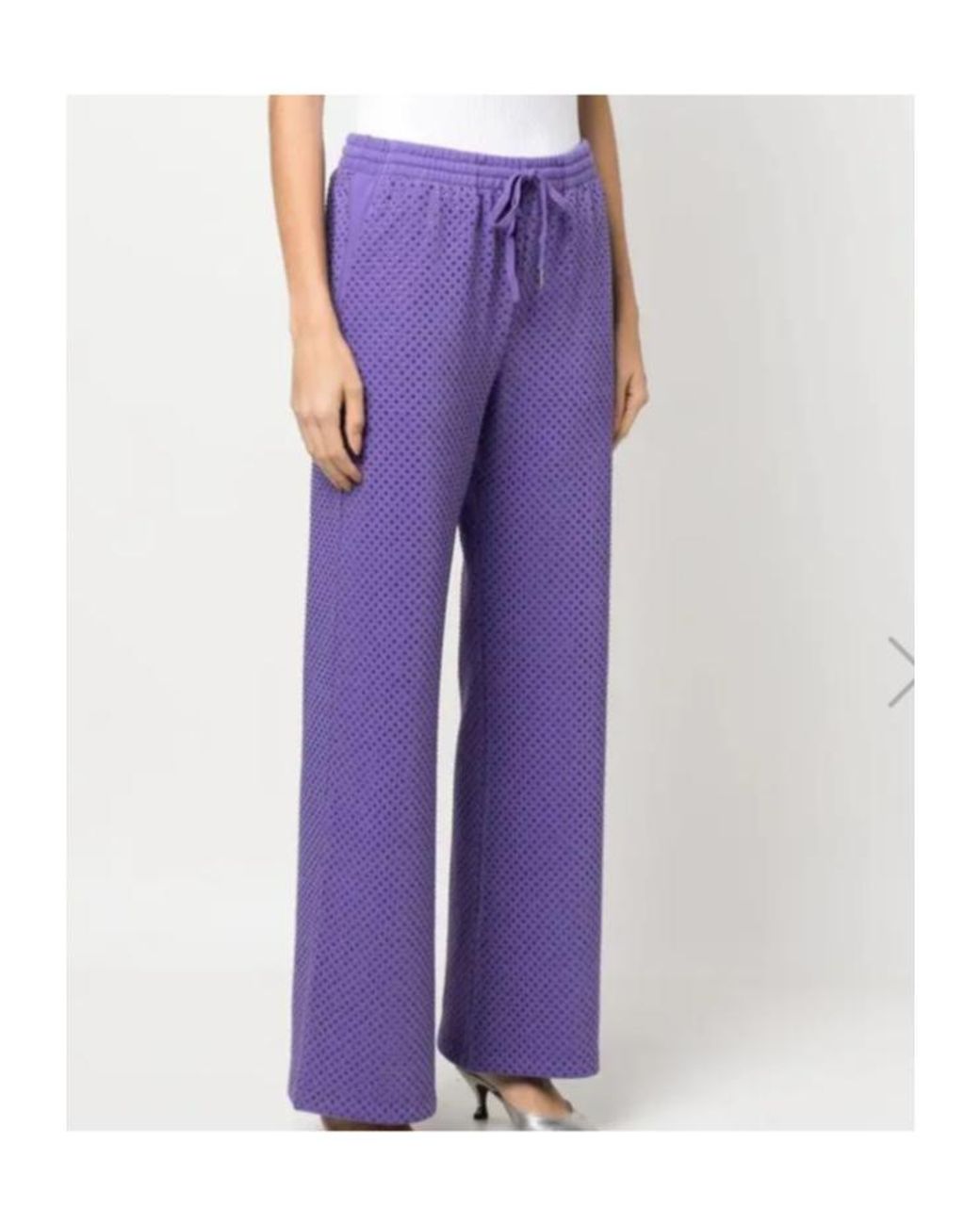 P.A.R.O.S.H. Purple Mesh-Design Cotton-Blend Trousers