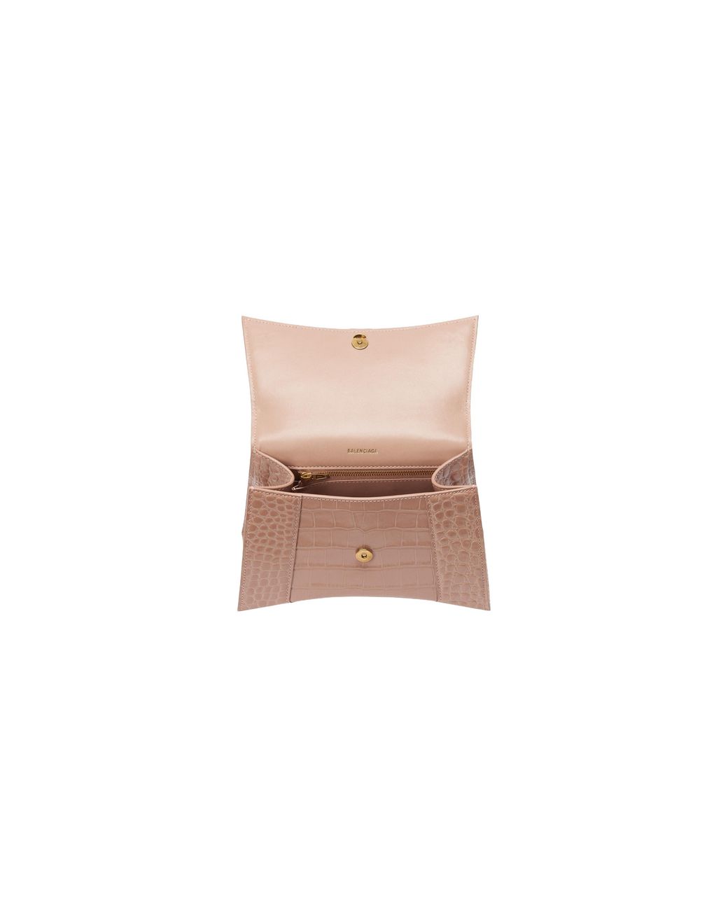 Balenciaga Pink Borsa Hourglass Small Con Lavorazione Coccodrillo Da Donna