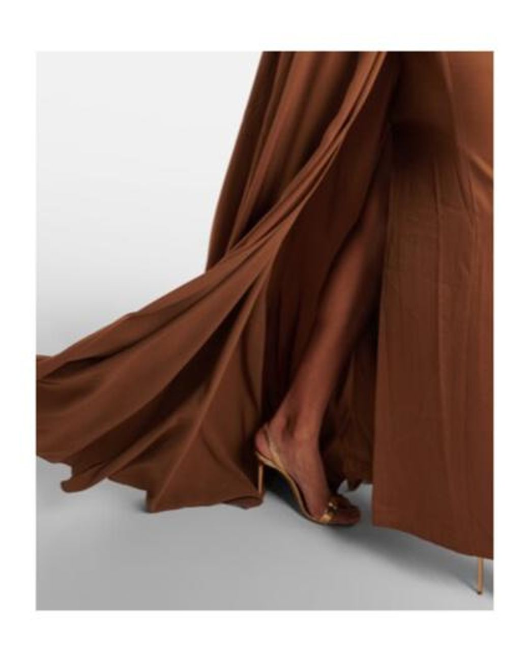 Alex Perry Brown Caped Satin Gown