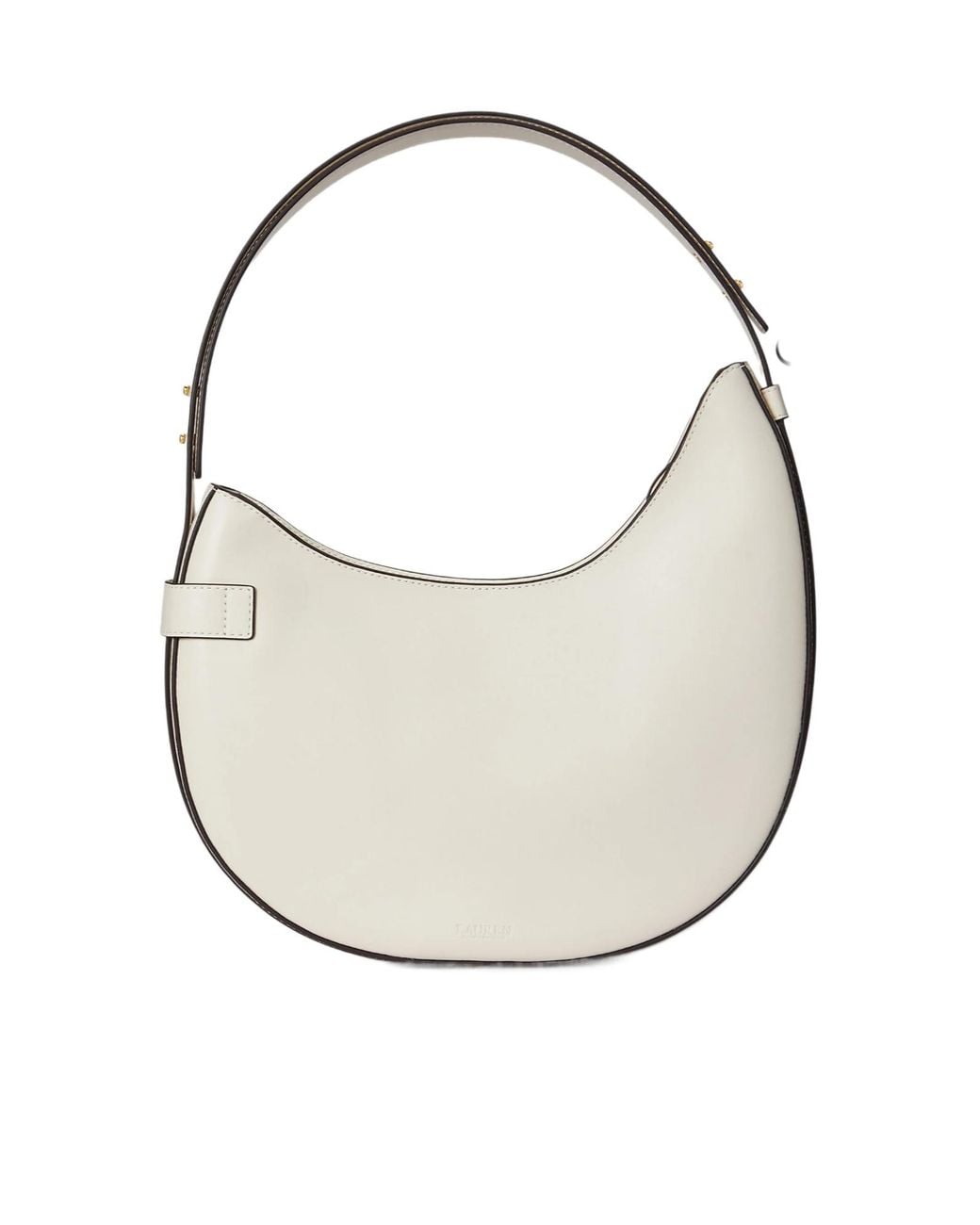 Ralph Lauren White Large Tasha Leather Shoulder Bag