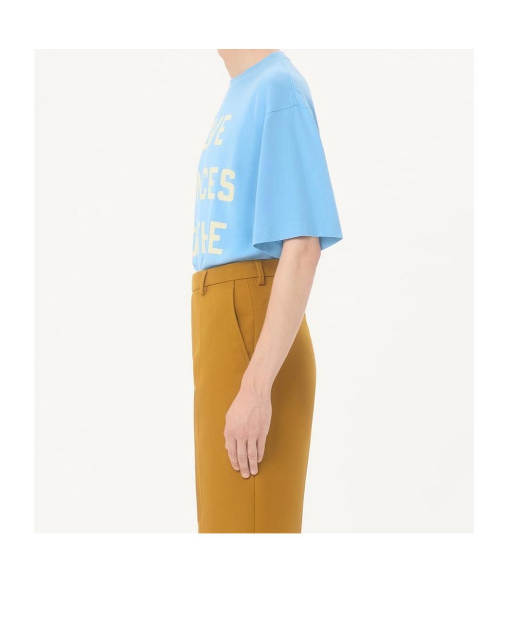 Valentino Blue Printed Oversized Crewneck T-Shirt for men