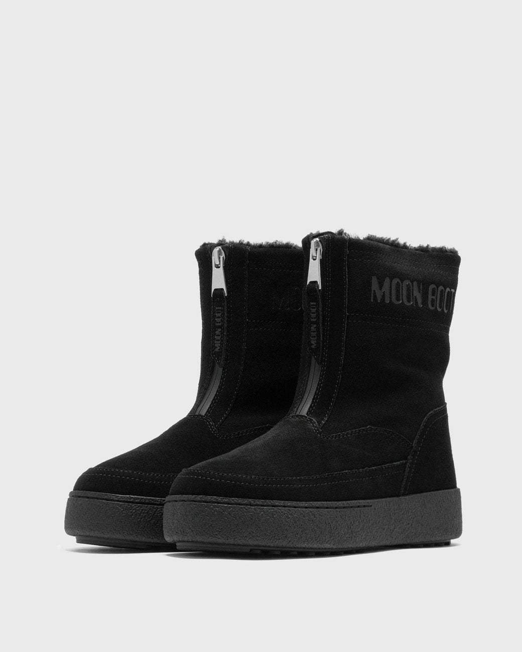 Moon Boot Black Logo Printed Zip Detail Boots