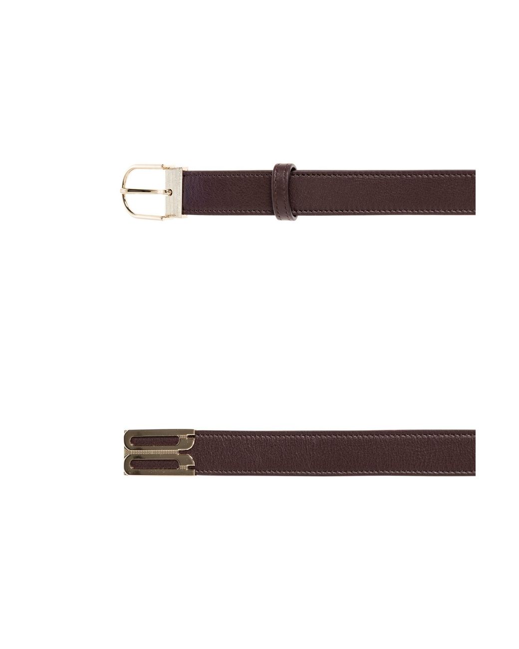 Victoria Beckham White Double Buckle Leather Belt