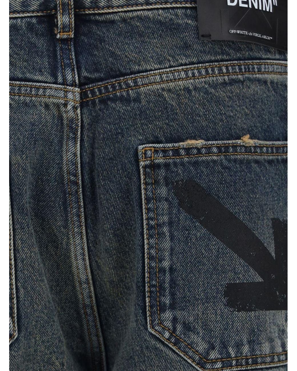 Off-White c/o Virgil Abloh Blue Belt-Loop Jeans for men