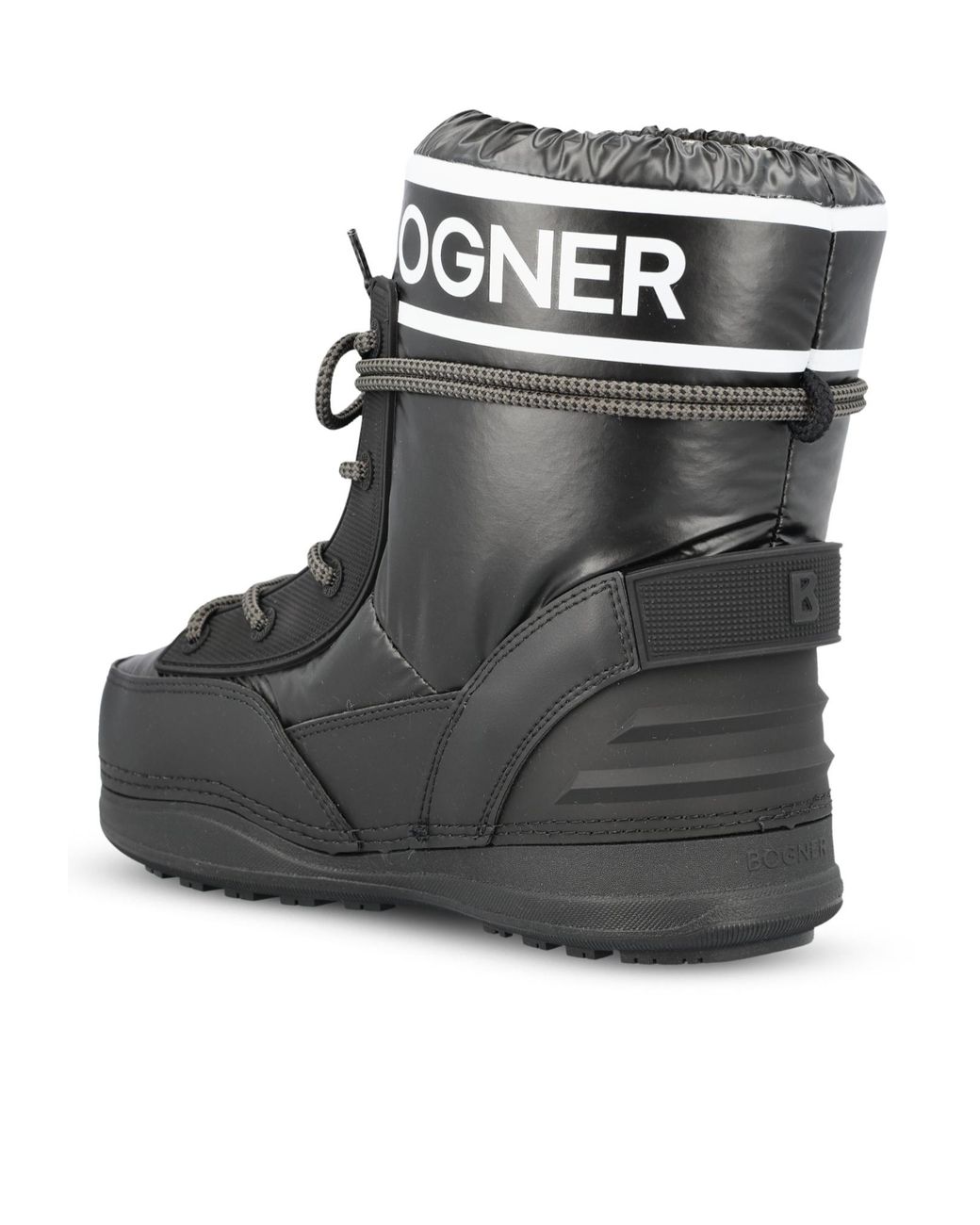 Bogner Black Logo Lace-Up Boots