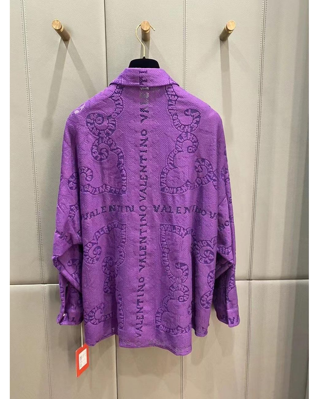 Valentino Purple Cut-Out Lace Shirt Minidress