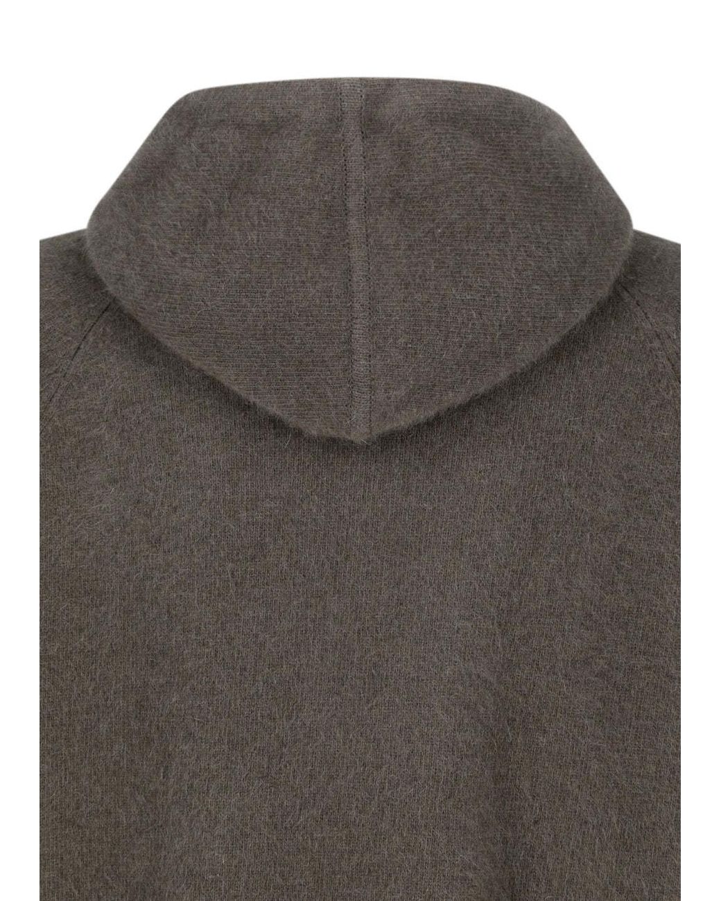 Amomento Gray Knitted Hoodie for men