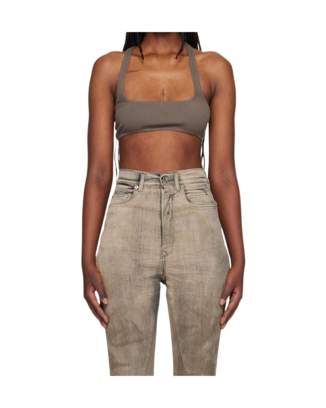 Rick Owens Natural Square Neck Vest