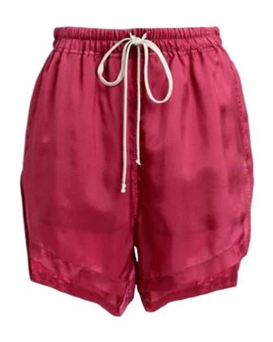 Rick Owens Red Solid Color Shorts