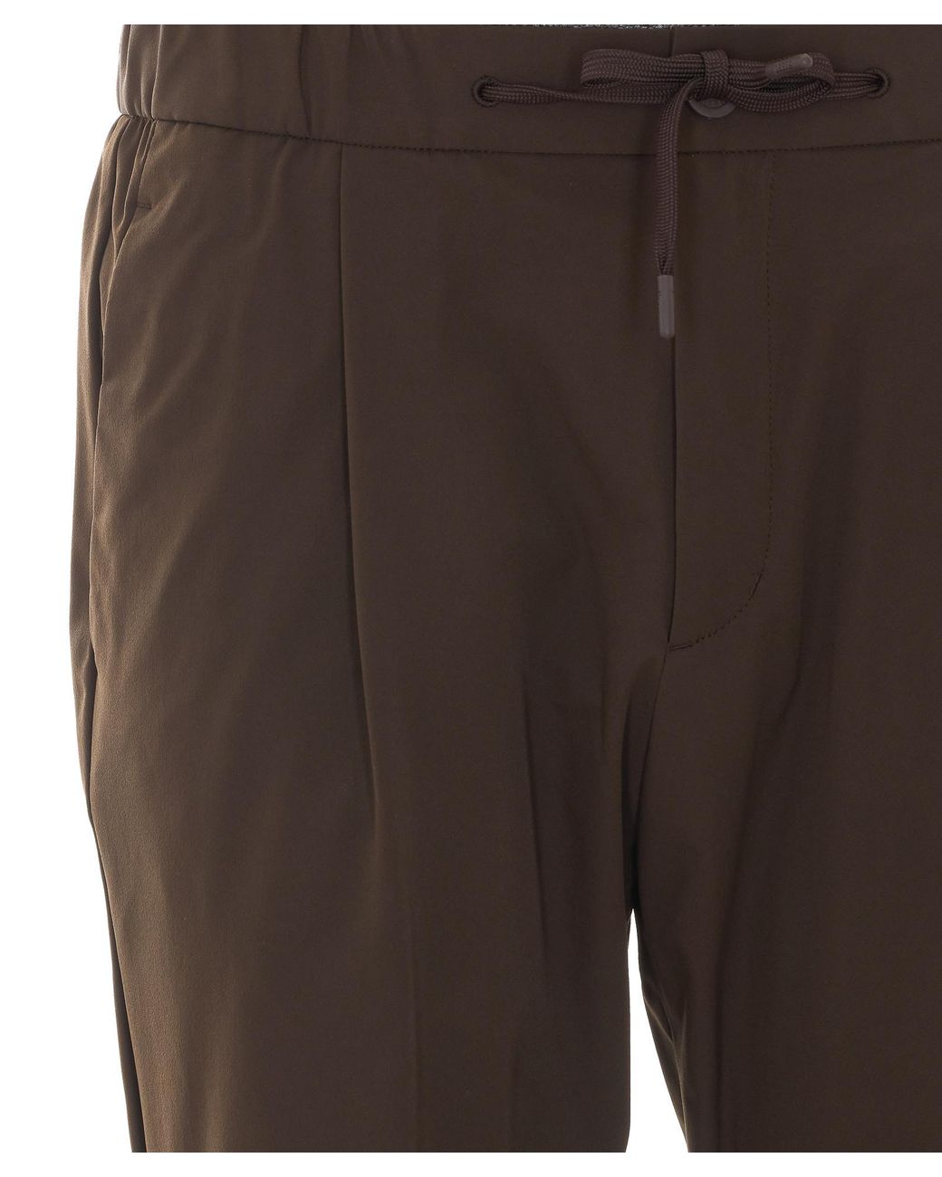 Herno Brown Straight-Fit Drawstring Pants for men