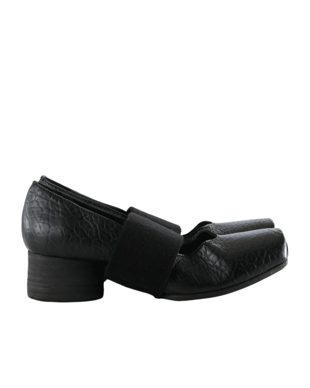 Uma Wang Black Square-Toe Ballet Flats