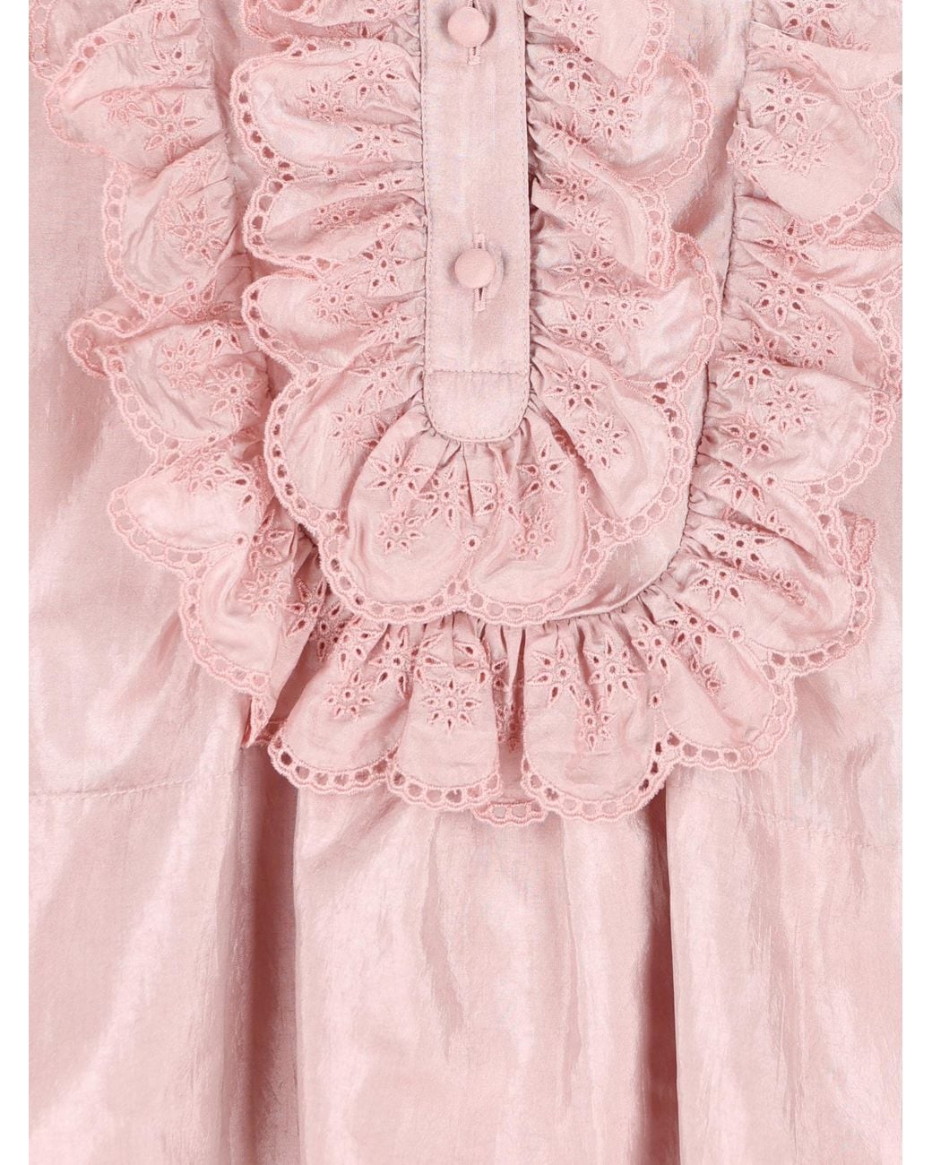 Chloé Pink Chloé Gathered Ruffle Top