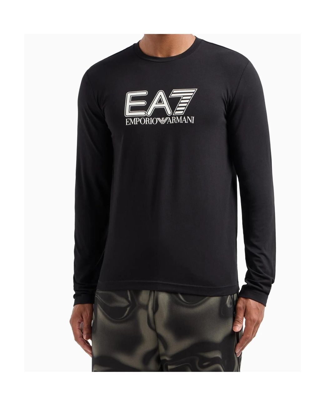 EA7 Black Long-Sleeved T-Shirt for men