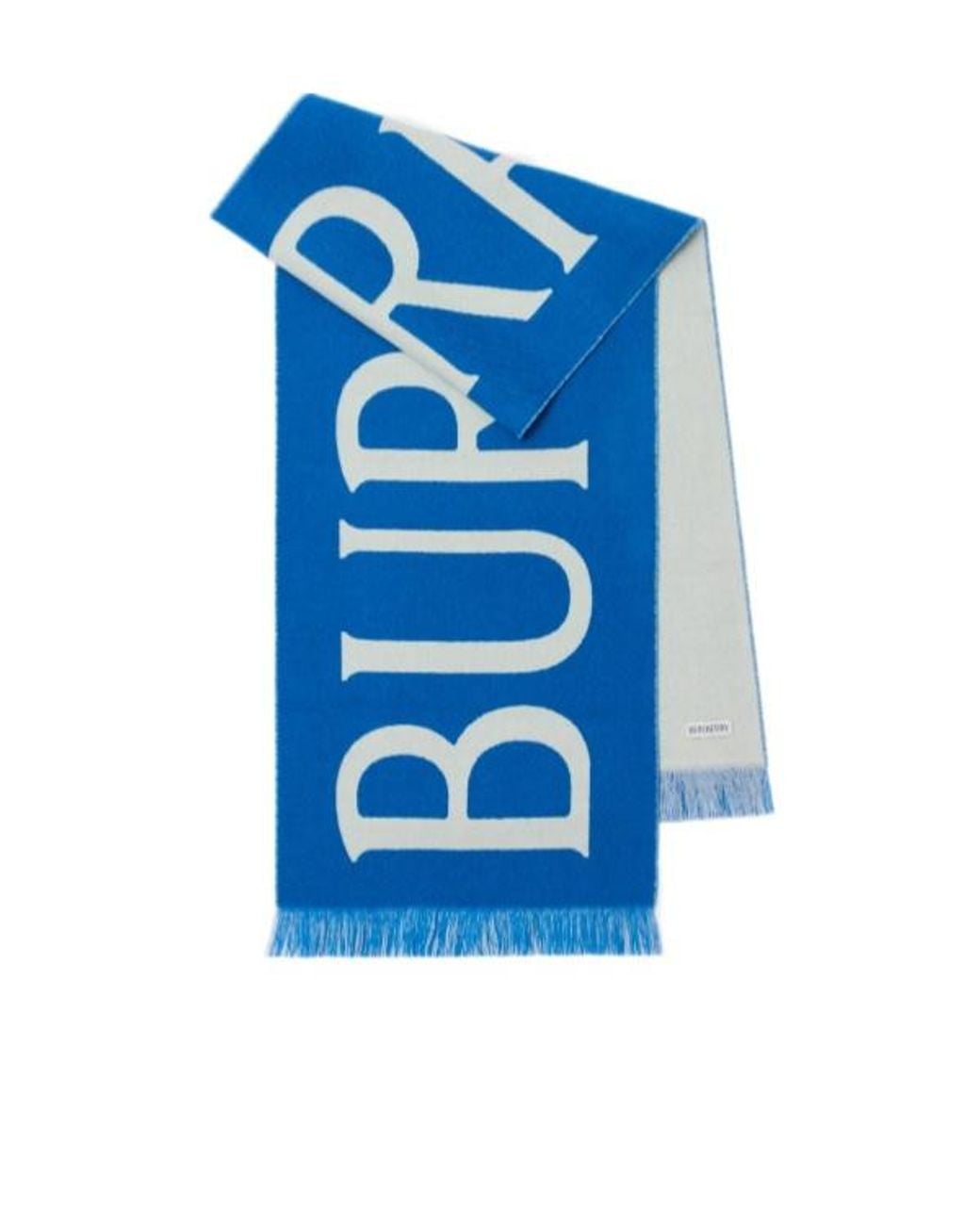 Burberry Blue Wool Logo Scarf