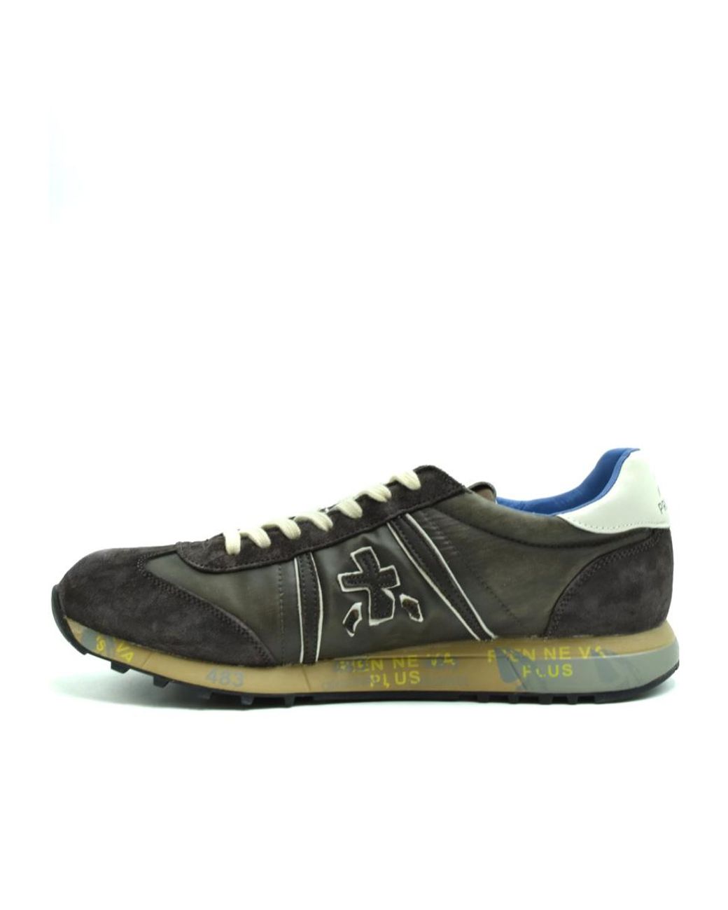 Premiata Brown Lace-Up Low-Cut Sneakers for men