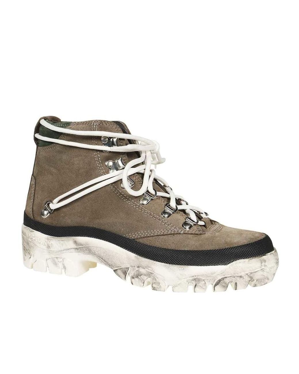 Reese Cooper White Contrast Sole Lace-Up Boots for men