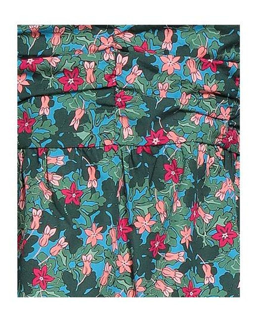 Weekend by Maxmara Blue Floral Square Neck Top