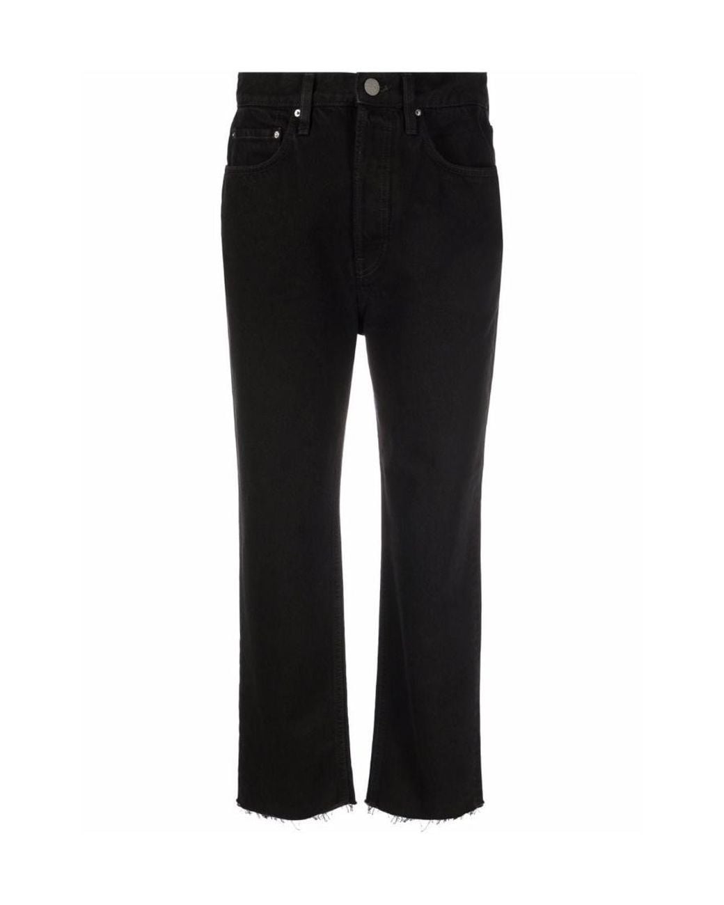 Totême Black Cropped Straight-Leg Jeans