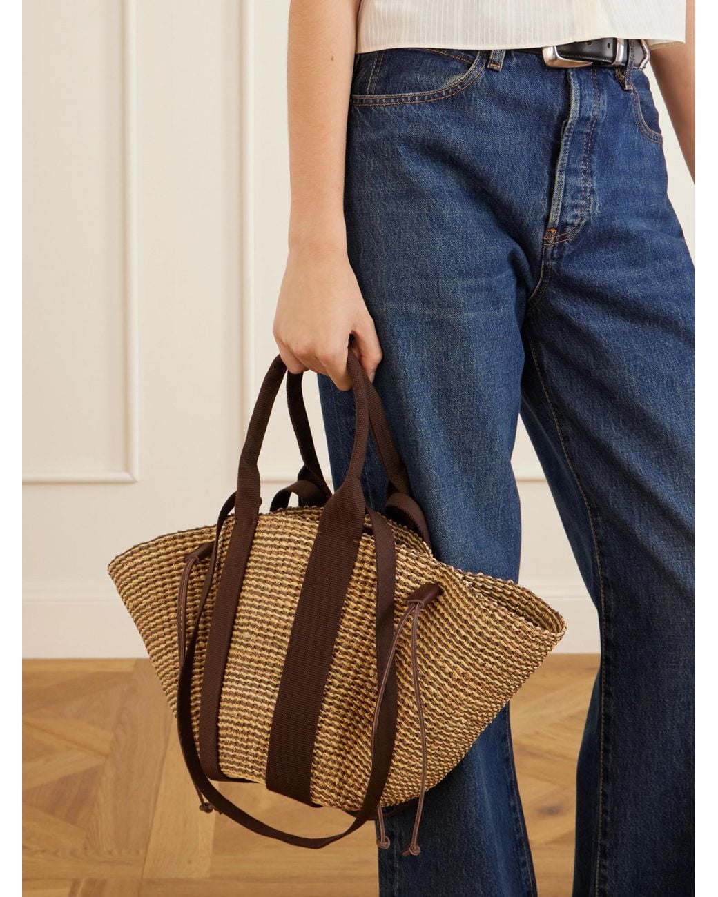 Muuñ Brown Woven Tote Bag
