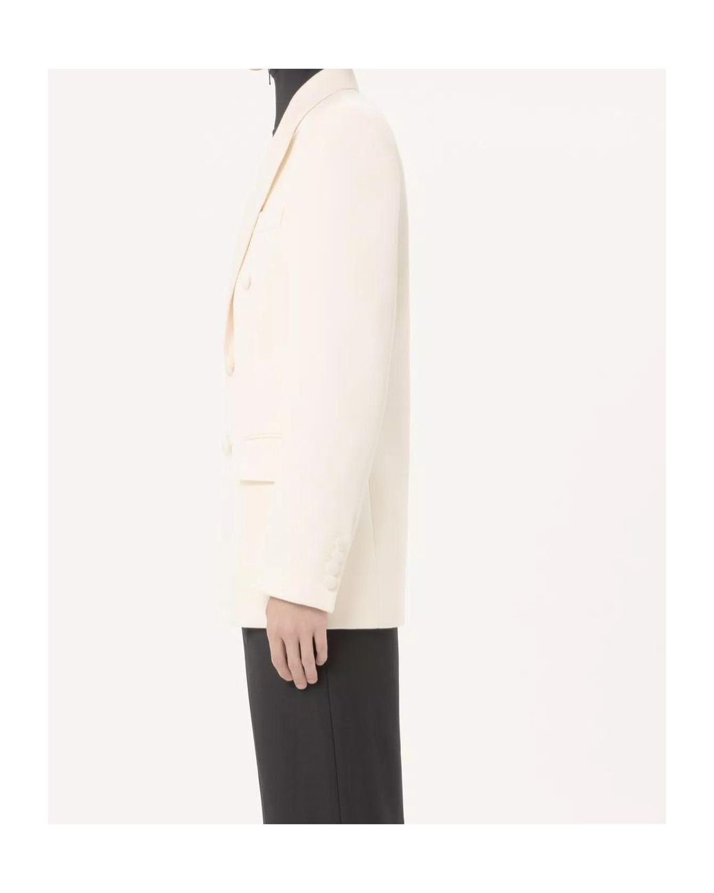 Valentino Natural Double-Breasted Peak-Lapel Blazer for men