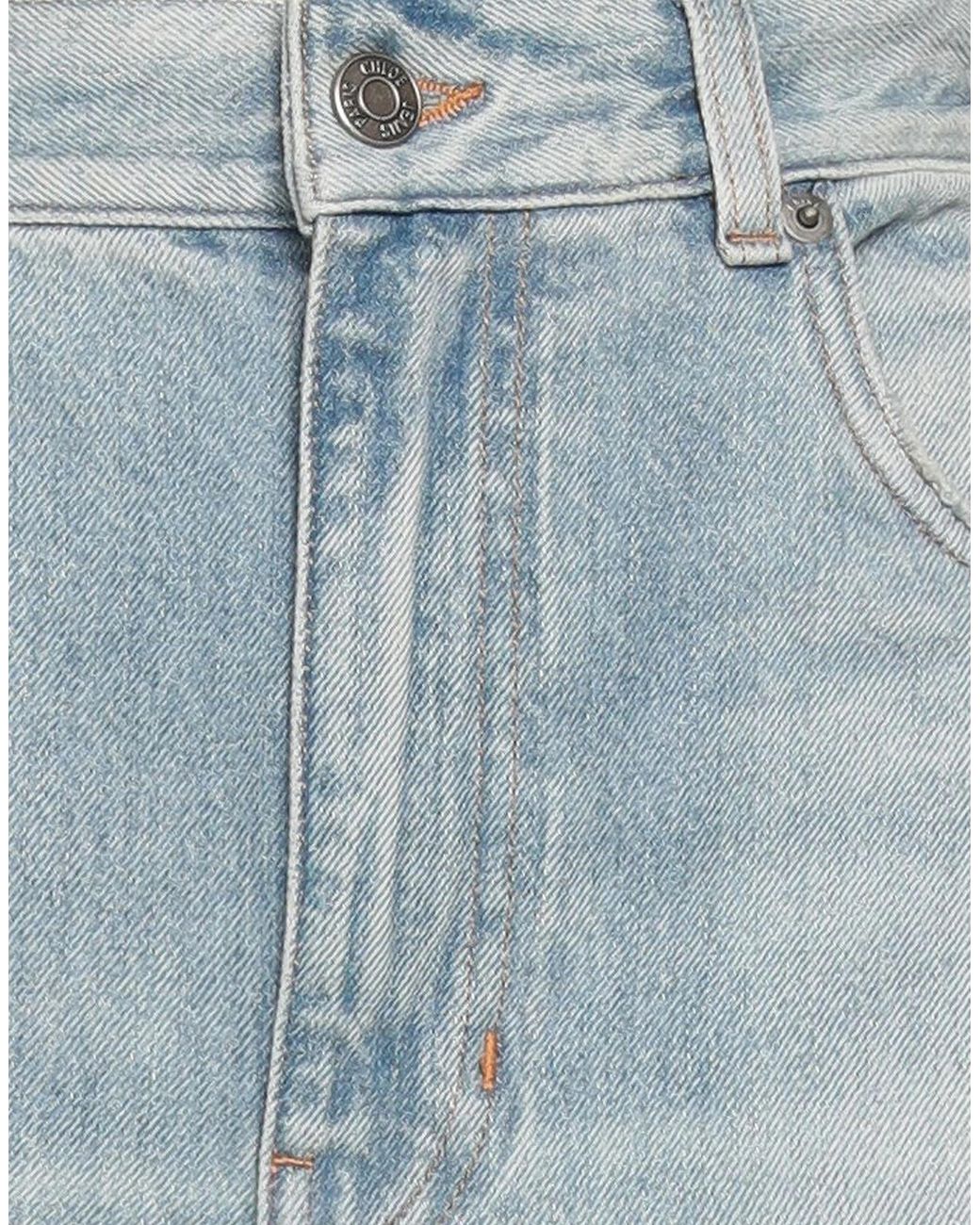 Chloé Gray Light-Colored Denim Wide-Leg Pants