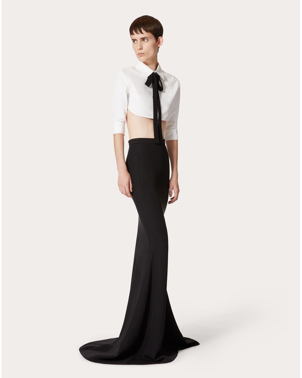 Valentino Black High Waist Long Skirt
