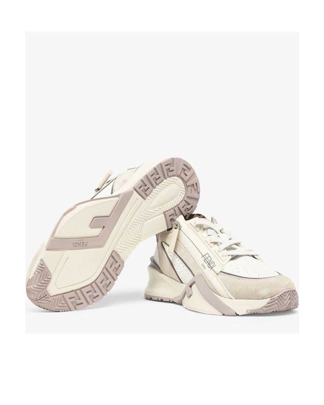 Fendi White Flow Low-Top Sneakers