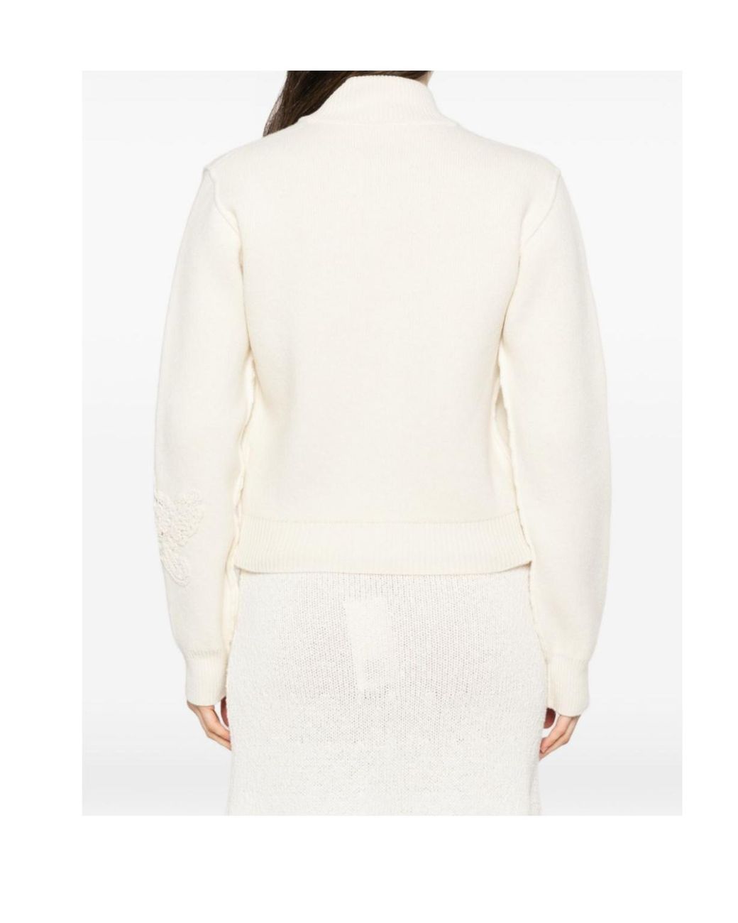 ERMANNO FIRENZE White Single-Breasted Long-Sleeve Knit Top