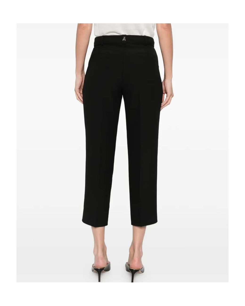 Patrizia Pepe Black Belt-Loop Pocket Trousers