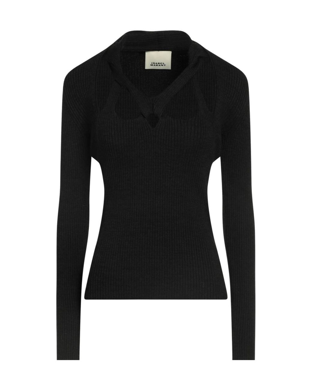 Isabel Marant Black Simple Solid-Colored Knit Top