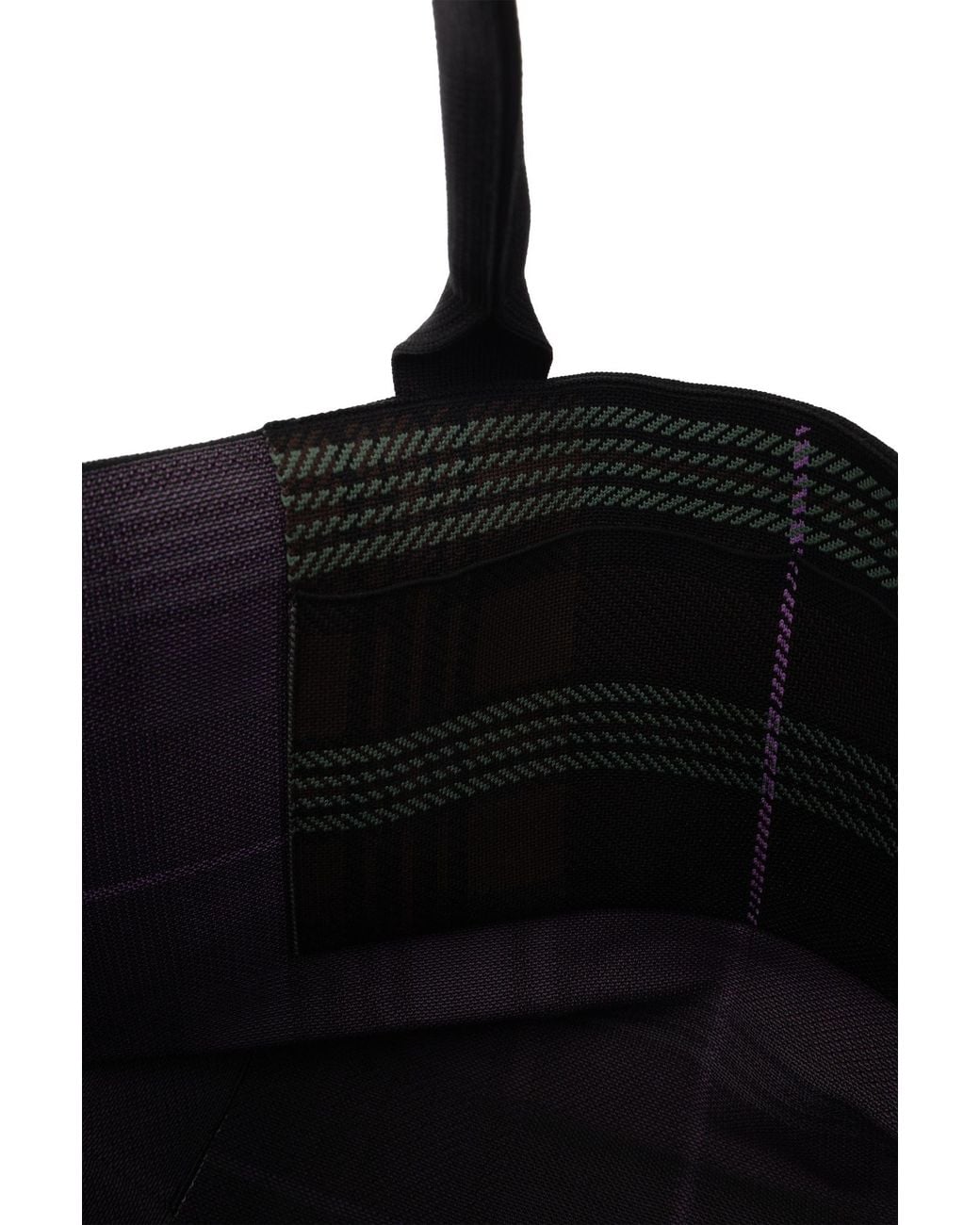 Ganni Black Checked Logo Patch Tote Bag