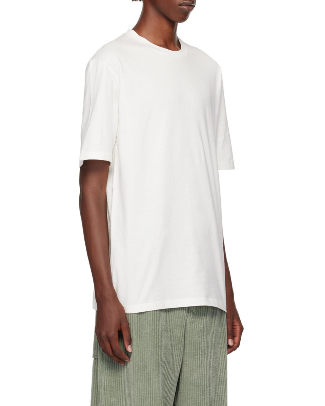 Jil Sander White Logo-Printed Crewneck T-Shirt for men