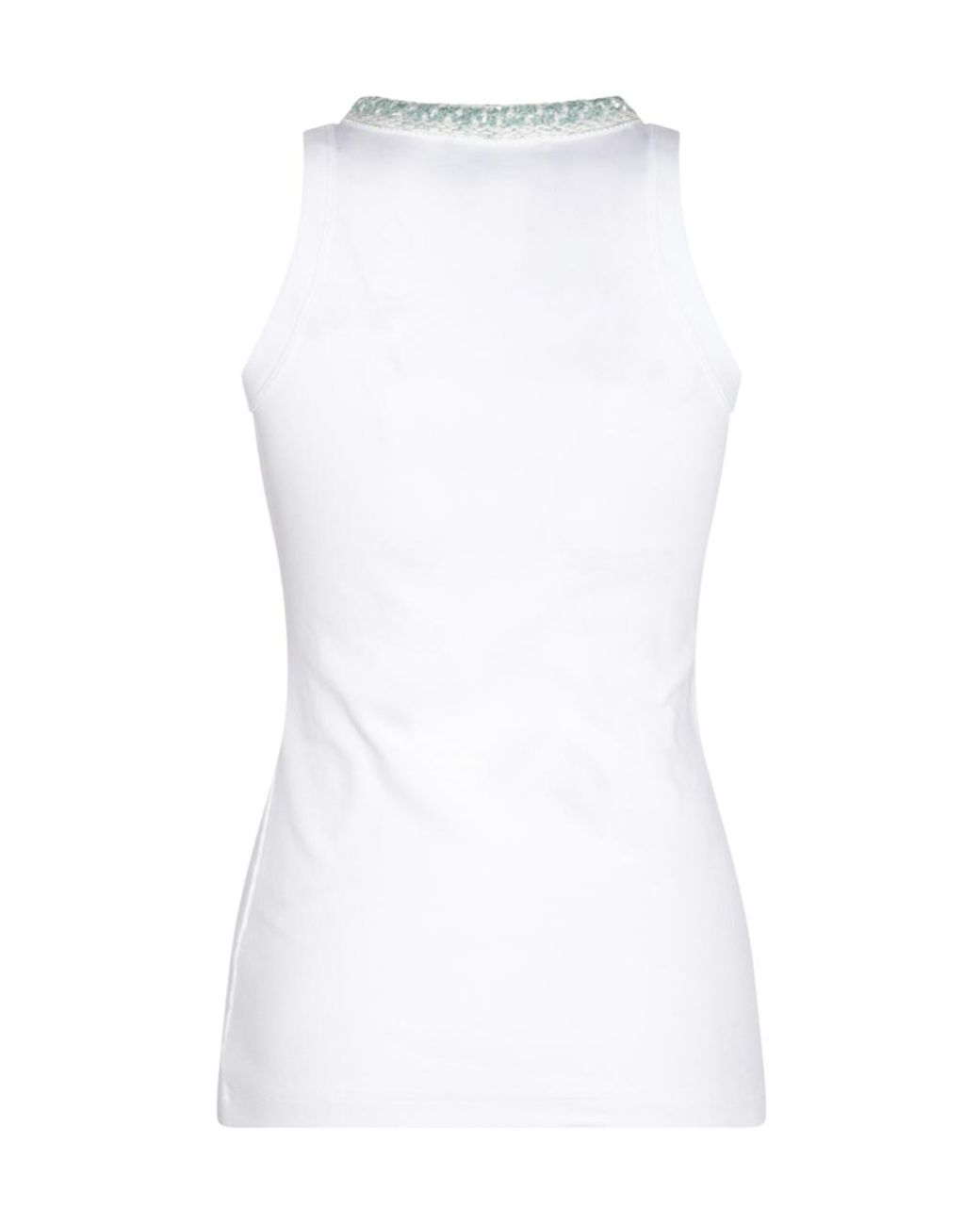 Fabiana Filippi White Embellished Neck Tank Top