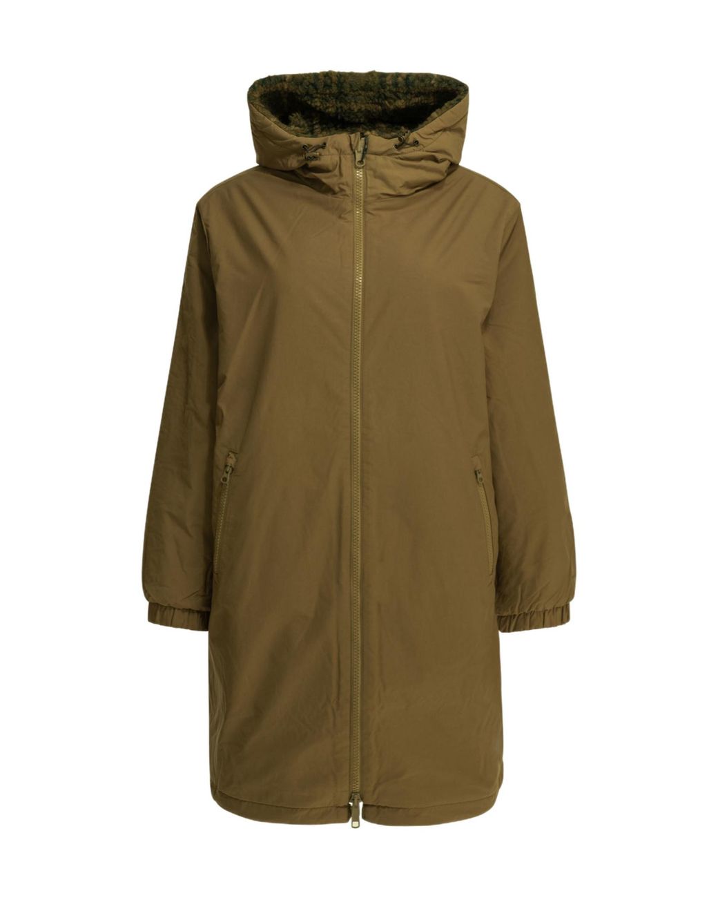 Filson Green Wooly Fleece Reversible Long Coat
