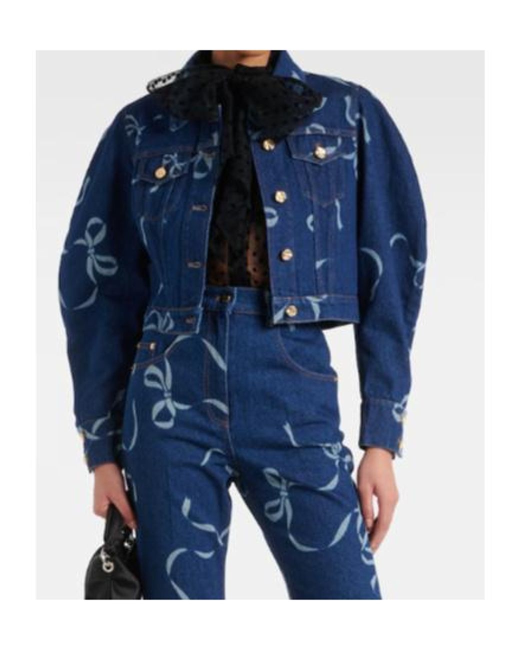 Nina Ricci Blue Printed Denim Jacket