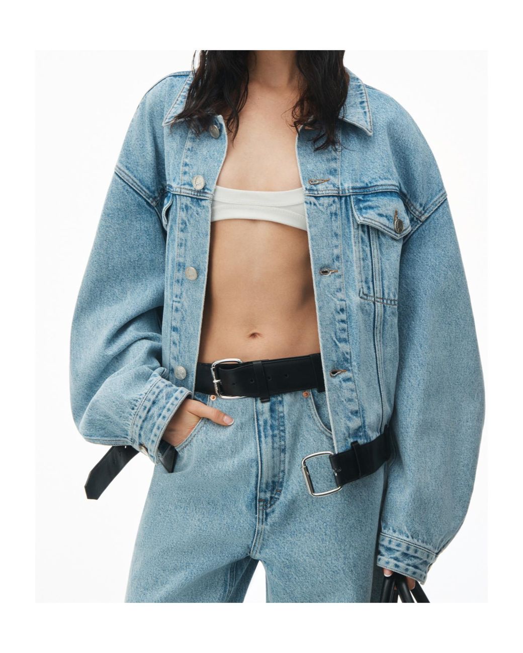 Alexander Wang Blue Low Rise Belted Waist Balloon Jeans