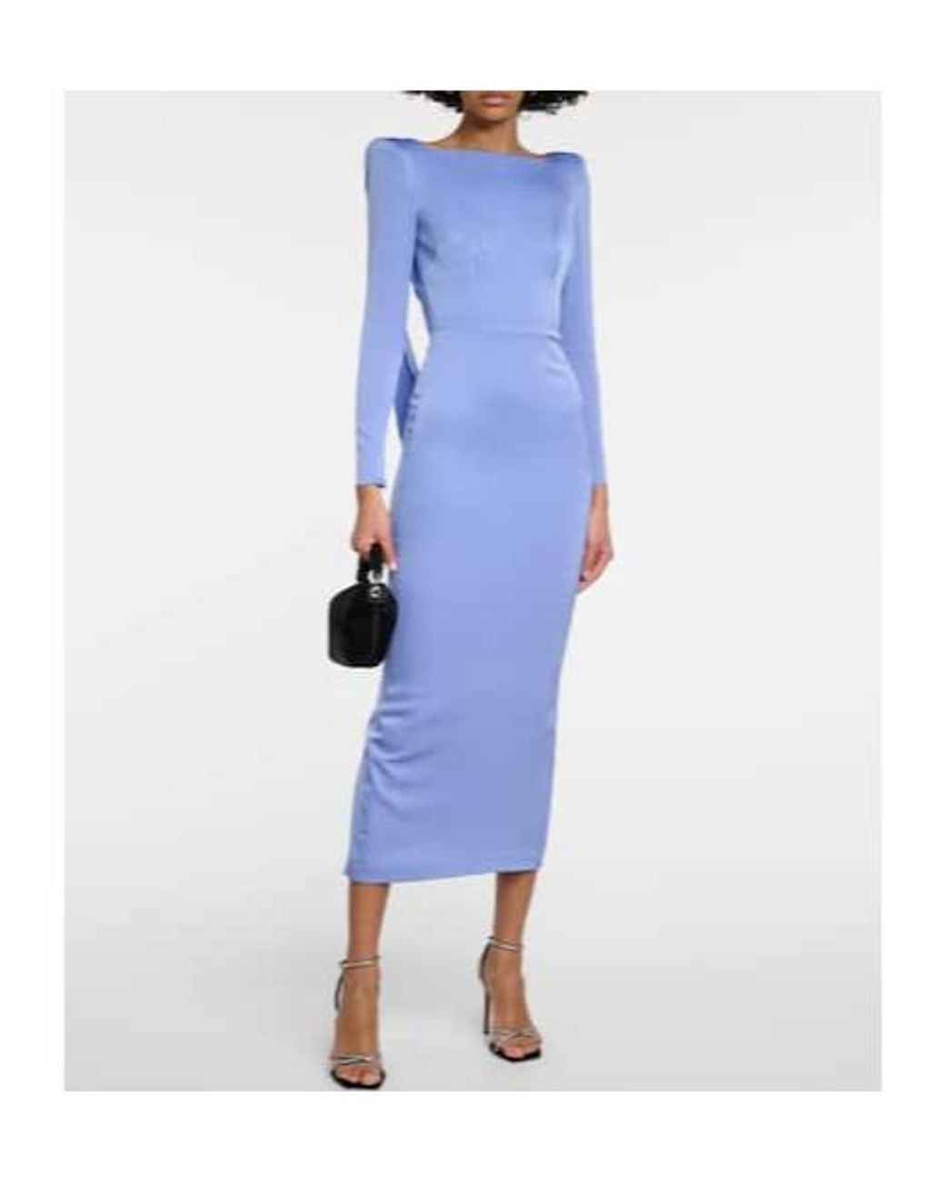 Alex Perry Blue Draped Crêpe Satin Midi Dress