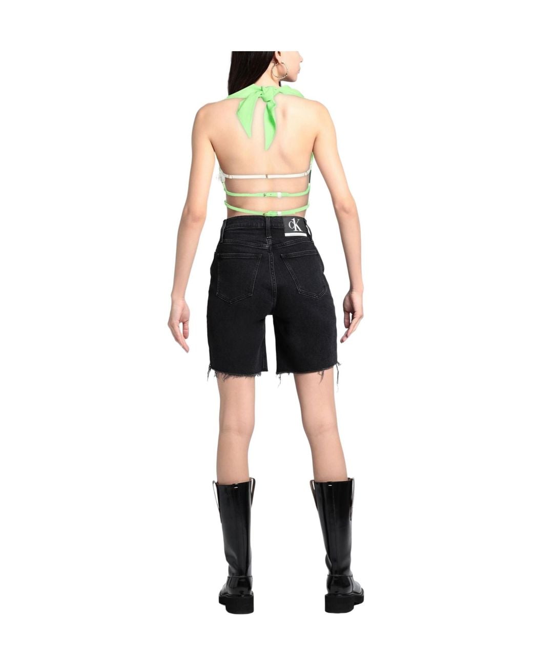 Jacquemus Green Simple Solid-Color Sleeveless Cropped Top