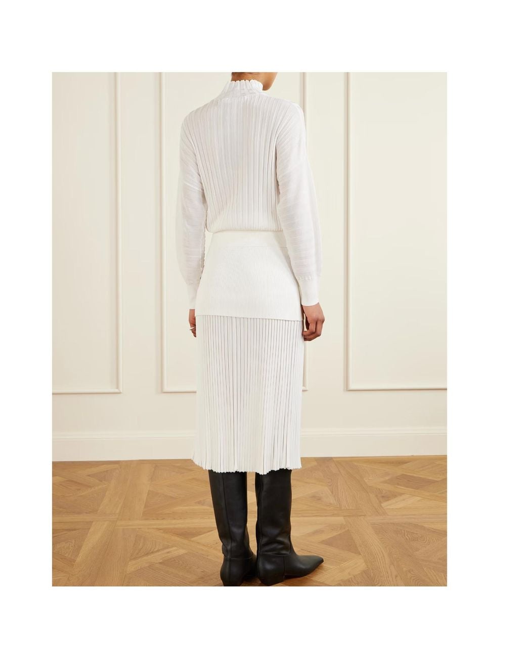 Proenza Schouler White Luiza Ribbed-Knit Turtleneck Sweater
