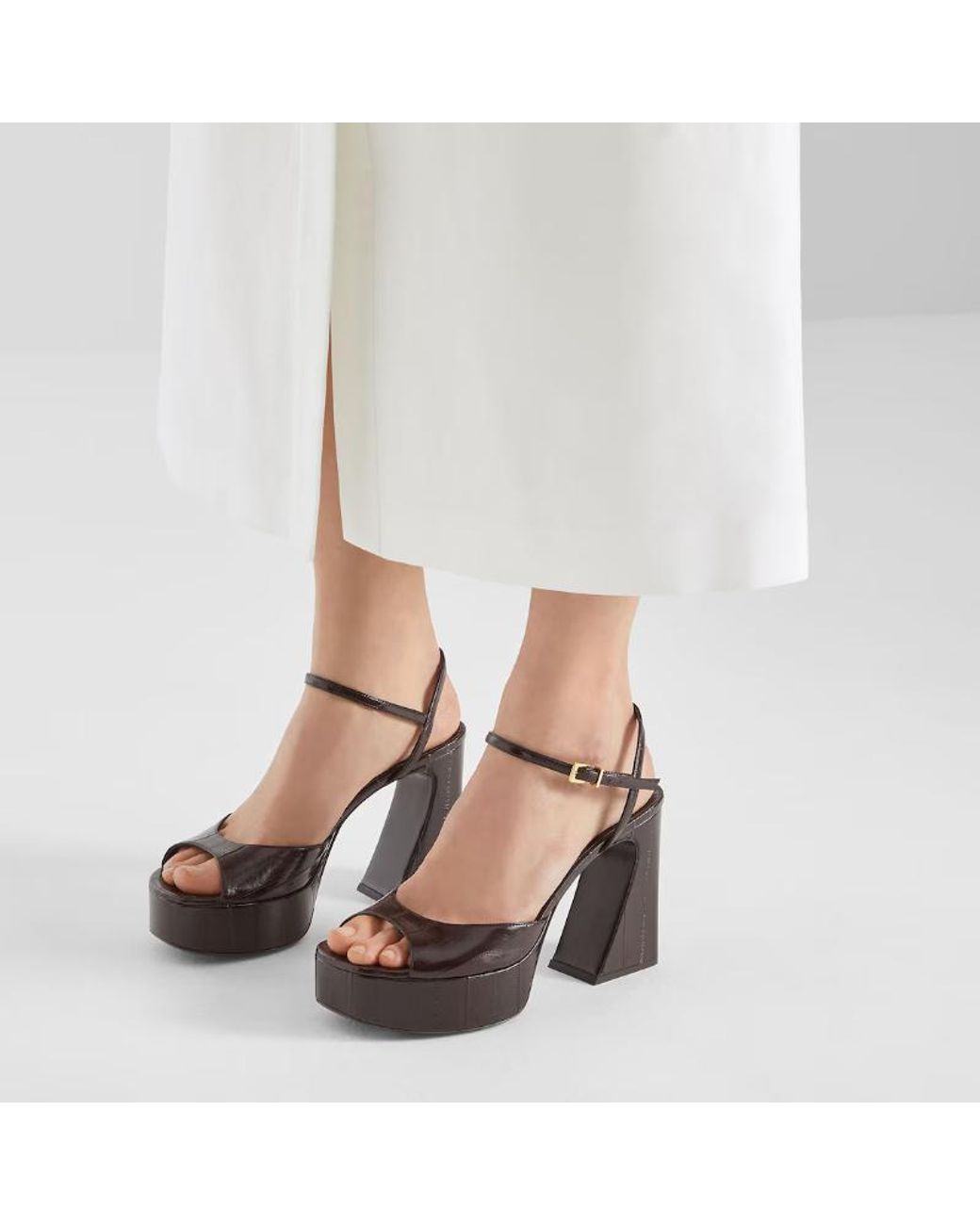 Fendi Brown Arco Platform Heeled Sandals