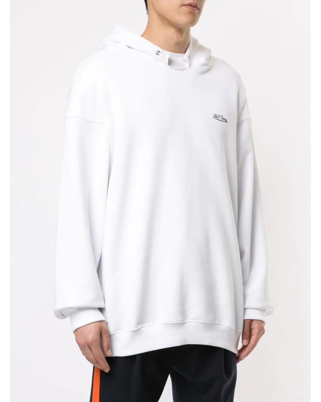 we11done White Hooded Hoodie for men