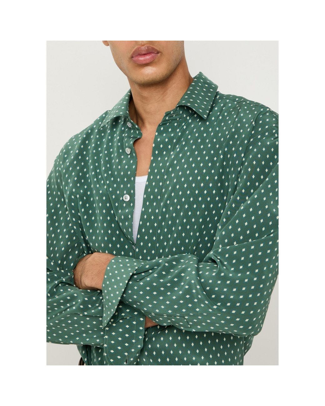 Tom Ford Green Simple Silk Shirt for men