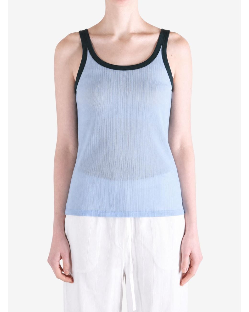 Baserange Blue Racer Ribbed-Knit Tank Top
