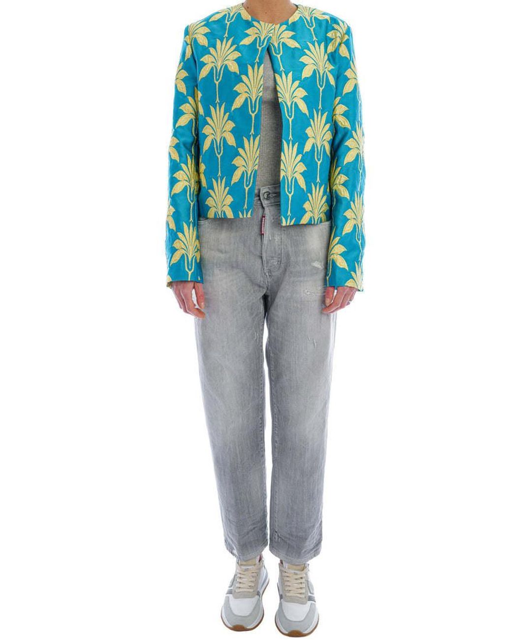 DSquared² Gray Distressed Cropped Jeans